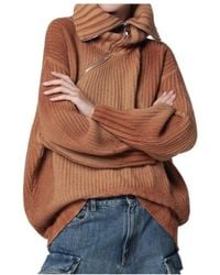 The Attico - The Asymmetric Zipped Knitted Jumper - Lyst