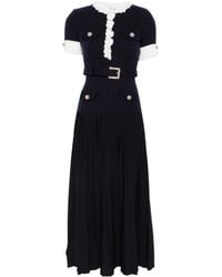 Self-Portrait - Belted Floral-Embellished Midi Dress - Lyst