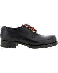 Prada - Round-Toe Lace-Up Shoes - Lyst