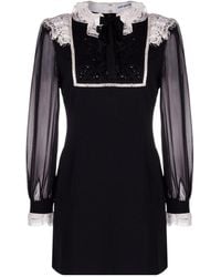 Self-Portrait - Diamante Mini Dress - Lyst