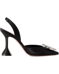 AMINA MUADDI - Begum Swarovski Crystal-Embellished Satin Slingback Pumps - Lyst