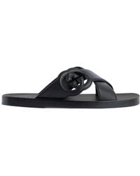Gucci - Cut-Out Logo Crossover Strapped Sandals - Lyst