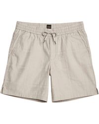 BOSS - Drawstring-Detail Checked Shorts - Lyst