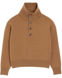 Ami Paris - Ami High Buttoned Collar Sweater - Lyst