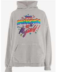 Balenciaga - Graphic Printed Long-Sleeved Hoodie - Lyst