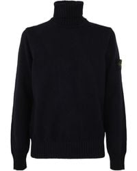 Stone Island - Logo Patch Turtleneck Jumper - Lyst