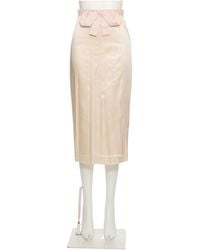 Valentino - Bow Detailed High Waist Midi Skirt - Lyst