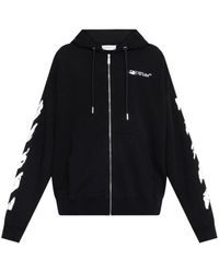 Off-White c/o Virgil Abloh - Zip-Up Drawstring Hoodie - Lyst
