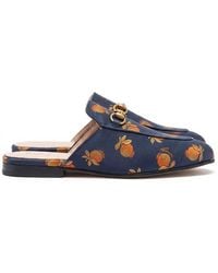 Gucci - Horse String Buckle Fruit Print Muller Shoes - Lyst
