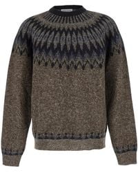 Roberto Collina - Jacquard Crew Neck Knit Sweater - Lyst