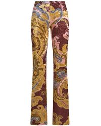 Etro - Paisley Printed Flared Trousers - Lyst