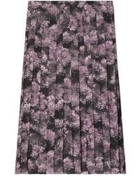 Tory Burch - Printed Pleated Midi Skirt - Lyst