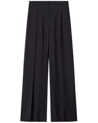 Emporio Armani - Pleated Wide-Leg Pants - Lyst