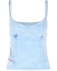 DIESEL - T-Ony Strappy Denim-Look Top - Lyst