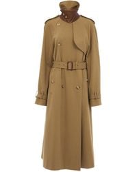 Chloé - Long Trench Coat In Cotton Gabardine - Lyst
