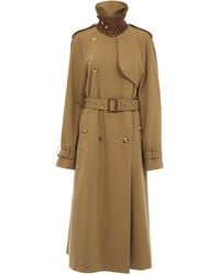 Chloé - Long Trench Coat In Cotton Gabardine - Lyst