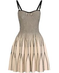 Elisabetta Franchi - Two-Toned Ribbed Dress - Lyst