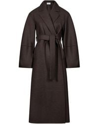 Harris Wharf London - Belted Balloon-Sleeve Oversized Coat - Lyst