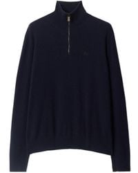 Burberry - Half-Zip Ekd Embroidered Jumper - Lyst
