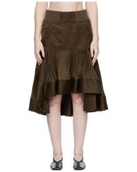 Sacai - Pleated Midi Skirt - Lyst