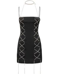 GIUSEPPE DI MORABITO - Lace-Up Cady Envers Satin Mini Dress - Lyst