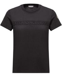 Moncler - Embroidered Logo T-Shirt - Lyst