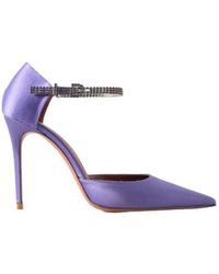 AMINA MUADDI - Crystal-Embellished Satin Pumps - Lyst