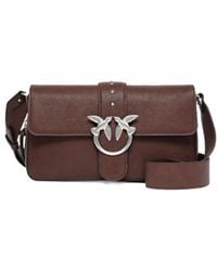 Pinko - Medium Leather Classic Love Slouchy Shoulder Bag - Lyst