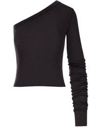 Rick Owens - Ziggy T One-Shoulder Jersey Top With Long Sleeves - Lyst