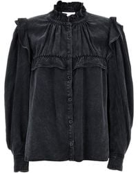 Isabel Marant - Isabel Marant Étoile Idety Ruffled Denim Shirt - Lyst