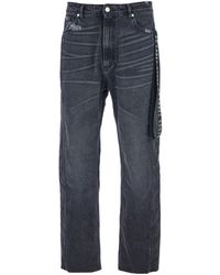 44 Label Group - Logo-Tape Straight-Leg Jeans - Lyst