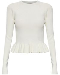 AllSaints - Ruffled Ribbed-Knit Sweater - Lyst