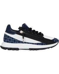Givenchy - Leather-Denim Monogram Spectre Sneakers - Lyst