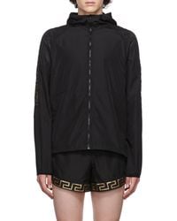 Versace - La Greca-Print Zip-Fastening Hoodie - Lyst