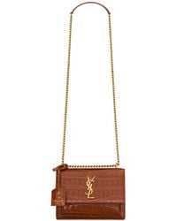 Saint Laurent - Sunset Embossed Small Shoulder Bag - Lyst