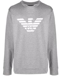 Emporio Armani - Logo-Print Crew-Neck Sweatshirt - Lyst