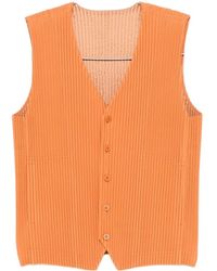 Homme Plissé Issey Miyake - Plissé-Effect V-Neck Sweater - Lyst