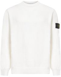 Stone Island - Logo Patch Crewneck Sweatshirt - Lyst