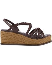 Jimmy Choo - Nyra Braided-Leather Wedge-Heel Sandals - Lyst
