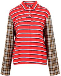 MSGM - Striped Polo Shirt - Lyst