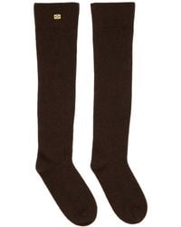 Ganni - Wool Mix High Socks - Lyst