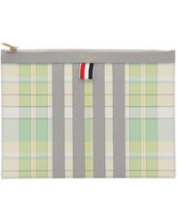 Thom Browne - Plaid-Checked Printed Zipped Clutch Bag - Lyst