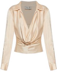 Blumarine - Draped Satin Top - Lyst