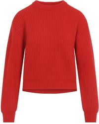 Jil Sander - Ribbed Crew-Neck Knitted Sweater - Lyst