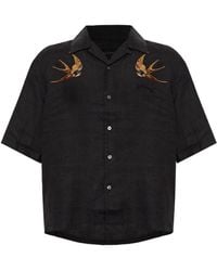 AllSaints - Avia Embroidered Short-Sleeve Shirt - Lyst