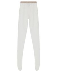 Valentino - Logo Waistband Lace Detailed Tights - Lyst