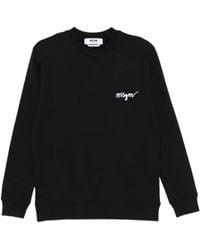 MSGM - Crewneck Sweatshirt With Subtle Logo Detail - Lyst