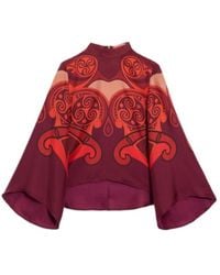 La DoubleJ - La Doublej Make An Exit Cape Blouse - Lyst