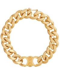 Celine - Triomphe Gourmette Bracelet - Lyst