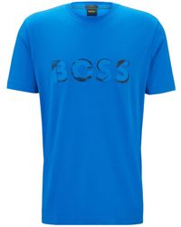 BOSS - Round Collar Logo T-Shirt - Lyst